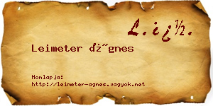 Leimeter Ágnes névjegykártya